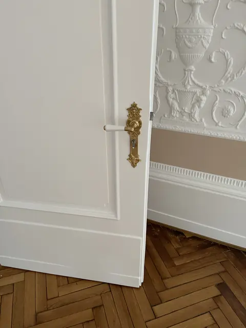 Weiße Tür und Wandprofile